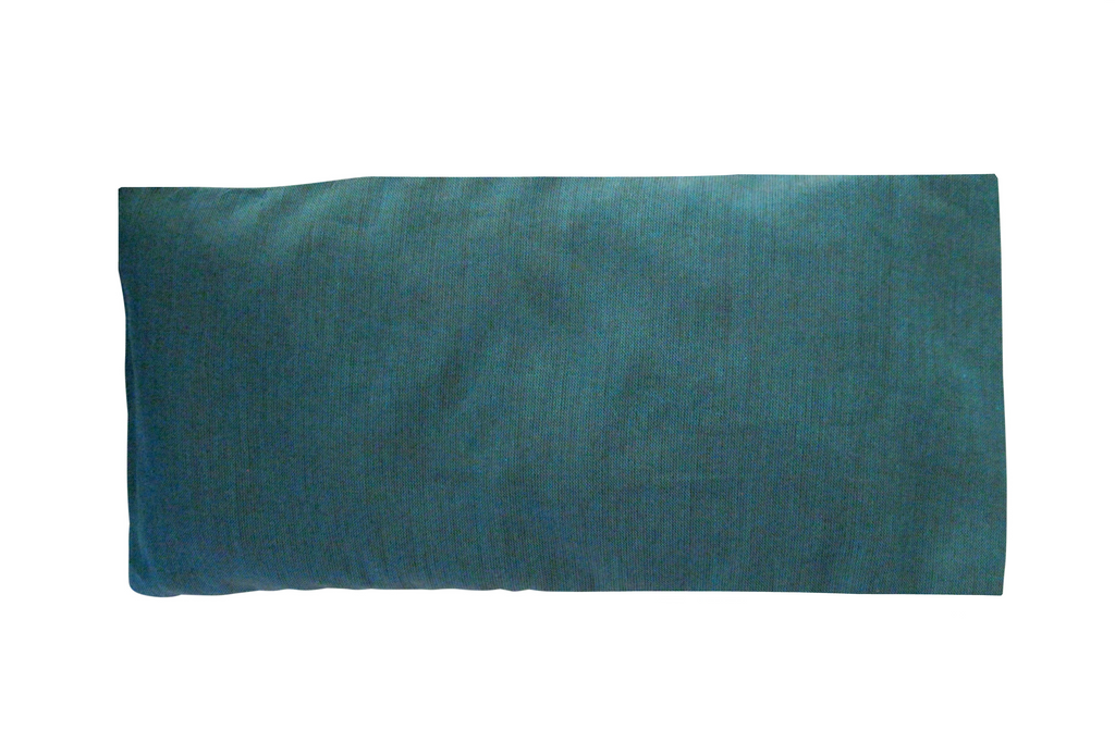 Peacegoods Eye Pillow, scented, lavender flax, teal cotton, washable cover, natural, soft, soothing, yoga, massage, spa, relaxation, aromatherapy, meditation, gift, made usa